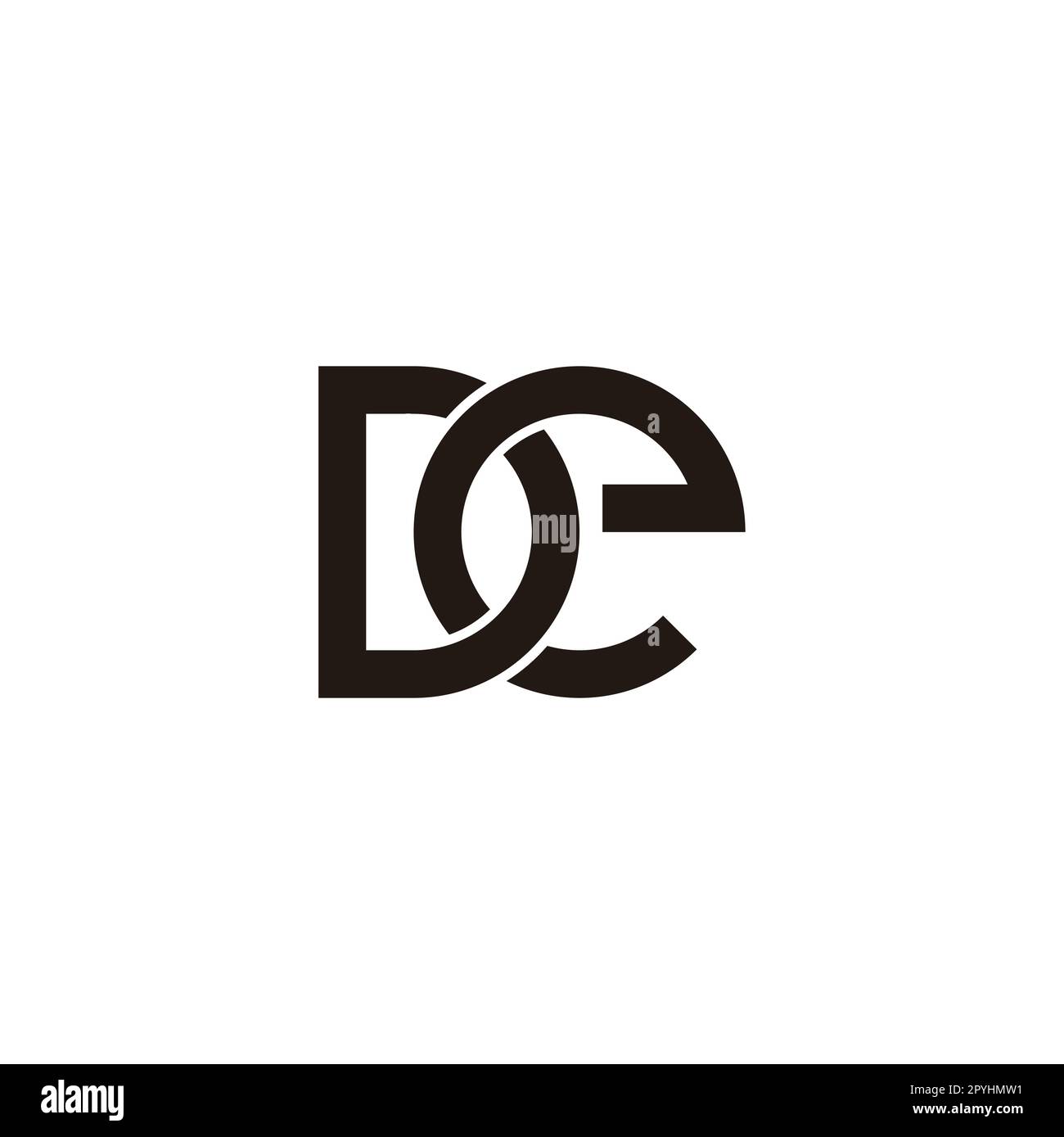 Letter De circle, outline geometric symbol simple logo vector Stock ...