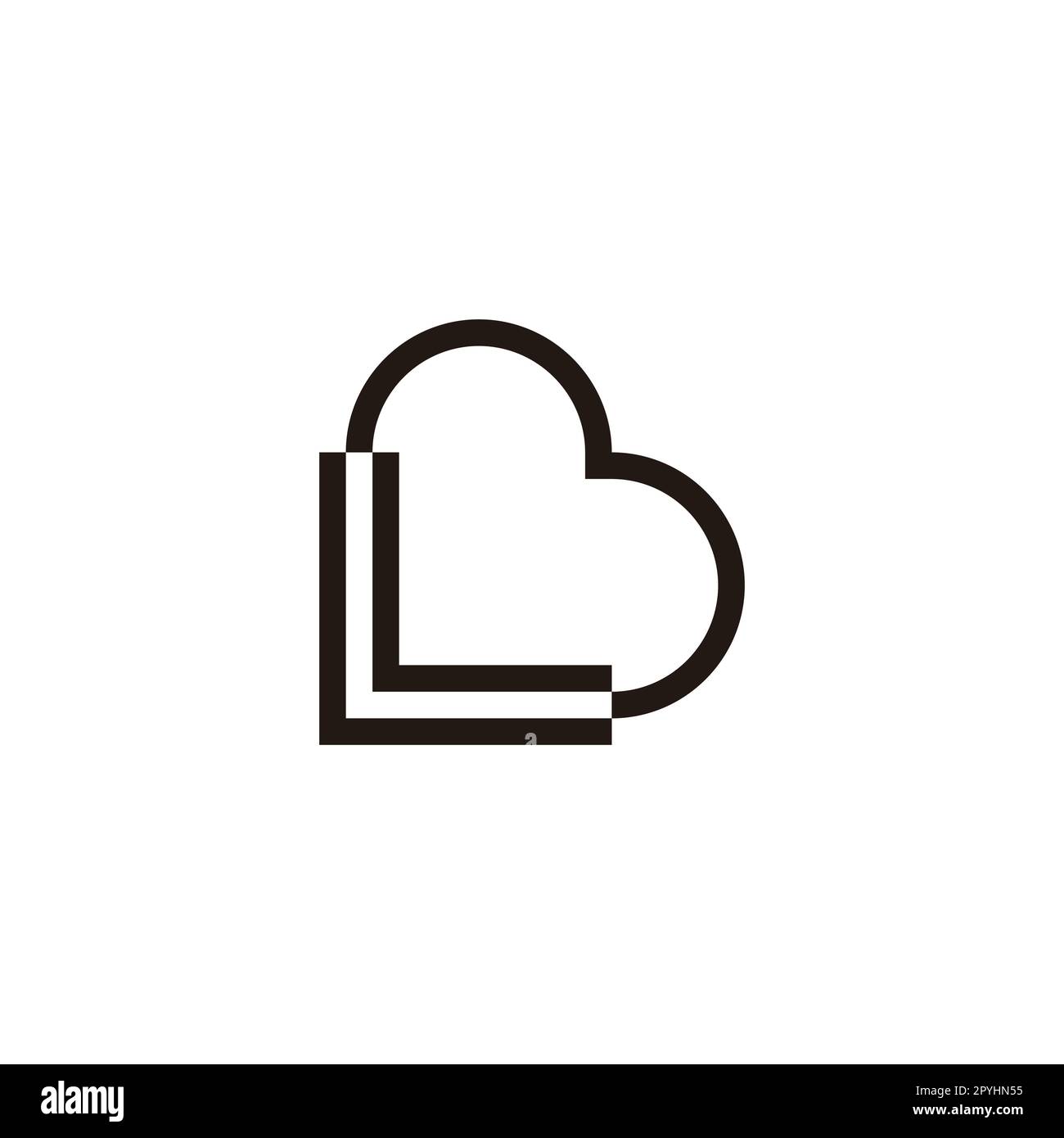 Letter LB line geometric symbol simple logo vector Stock Vector