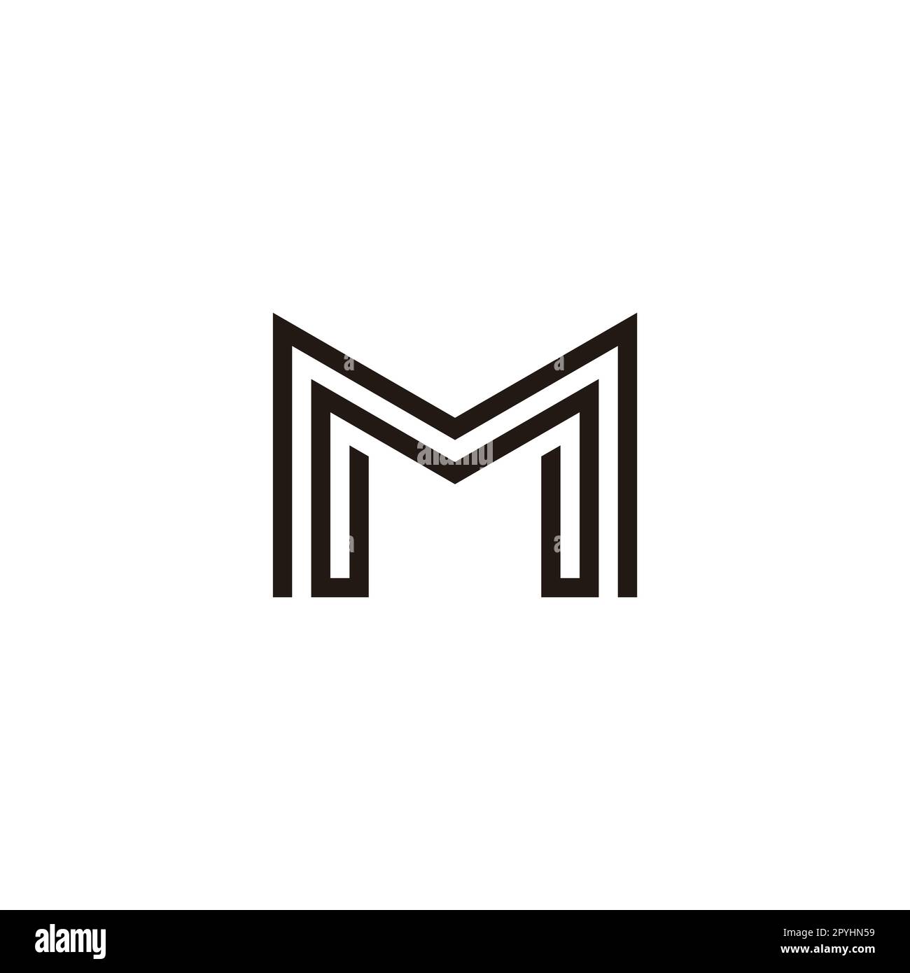 Double m icon vector vectors hi-res stock photography and images - Alamy