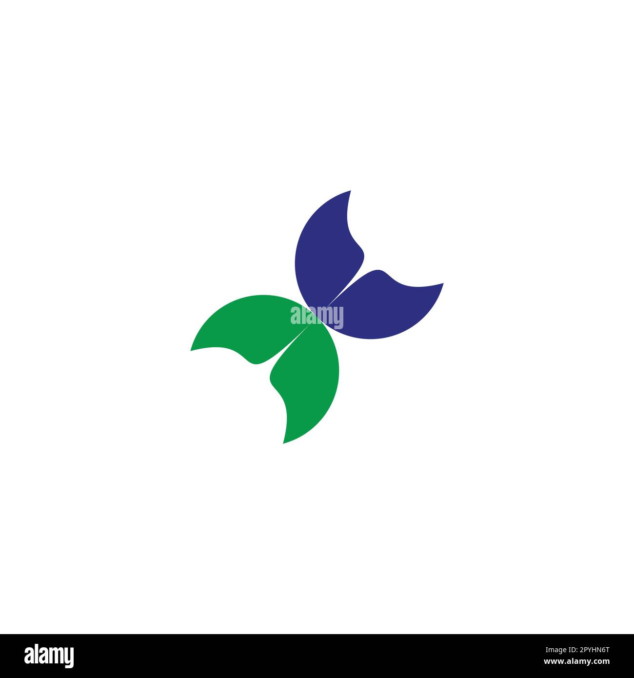Leaf and moon geometric symbol simple logo vector Stock Vector