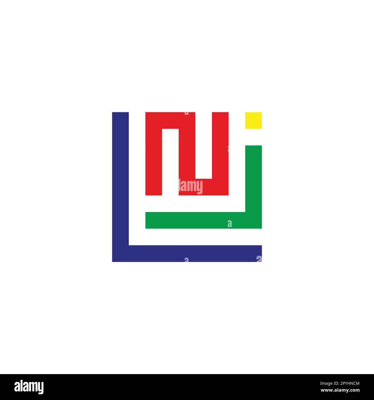 Letter L, j and N, square geometric symbol simple logo vector Stock ...
