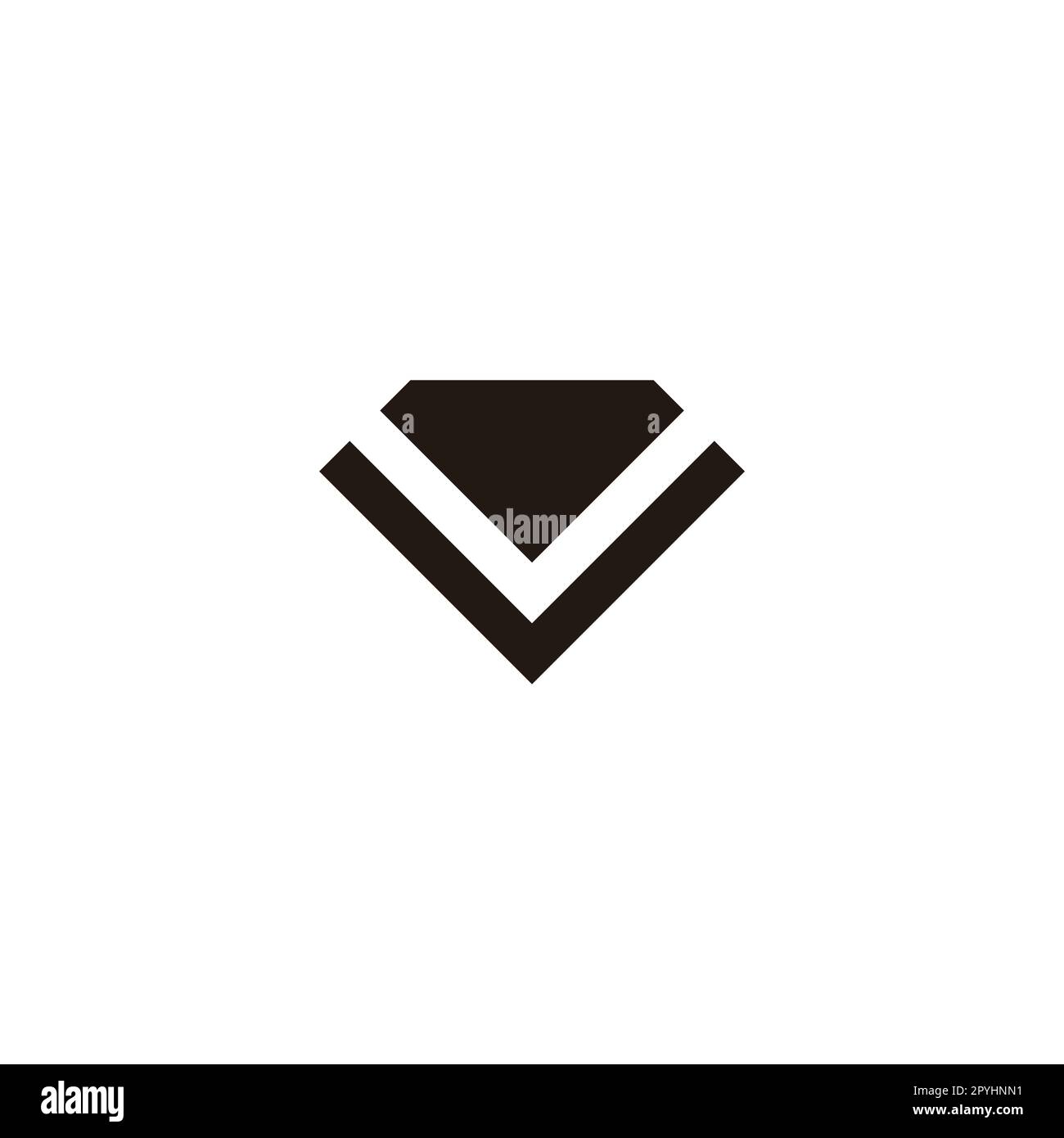 Letter V diamond geometric symbol simple logo vector Stock Vector