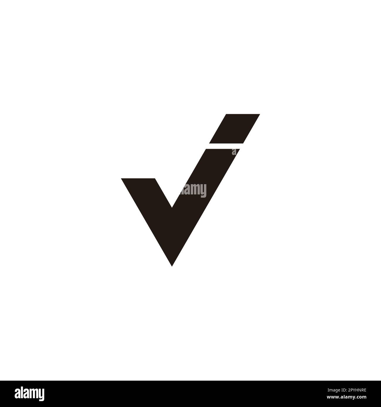 Letter v and j tick geometric symbol simple logo vector Stock Vector