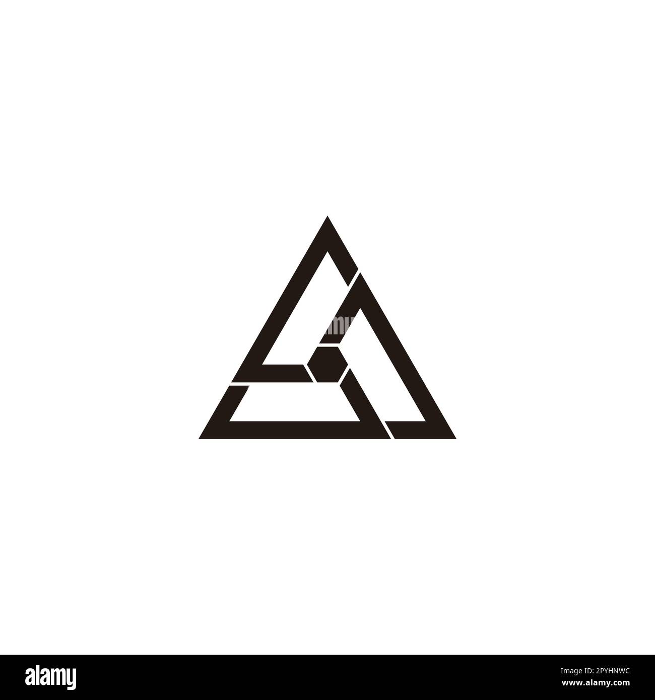 Triangle and hexagon, technology geometric symbol simple logo vector Stock Vector
