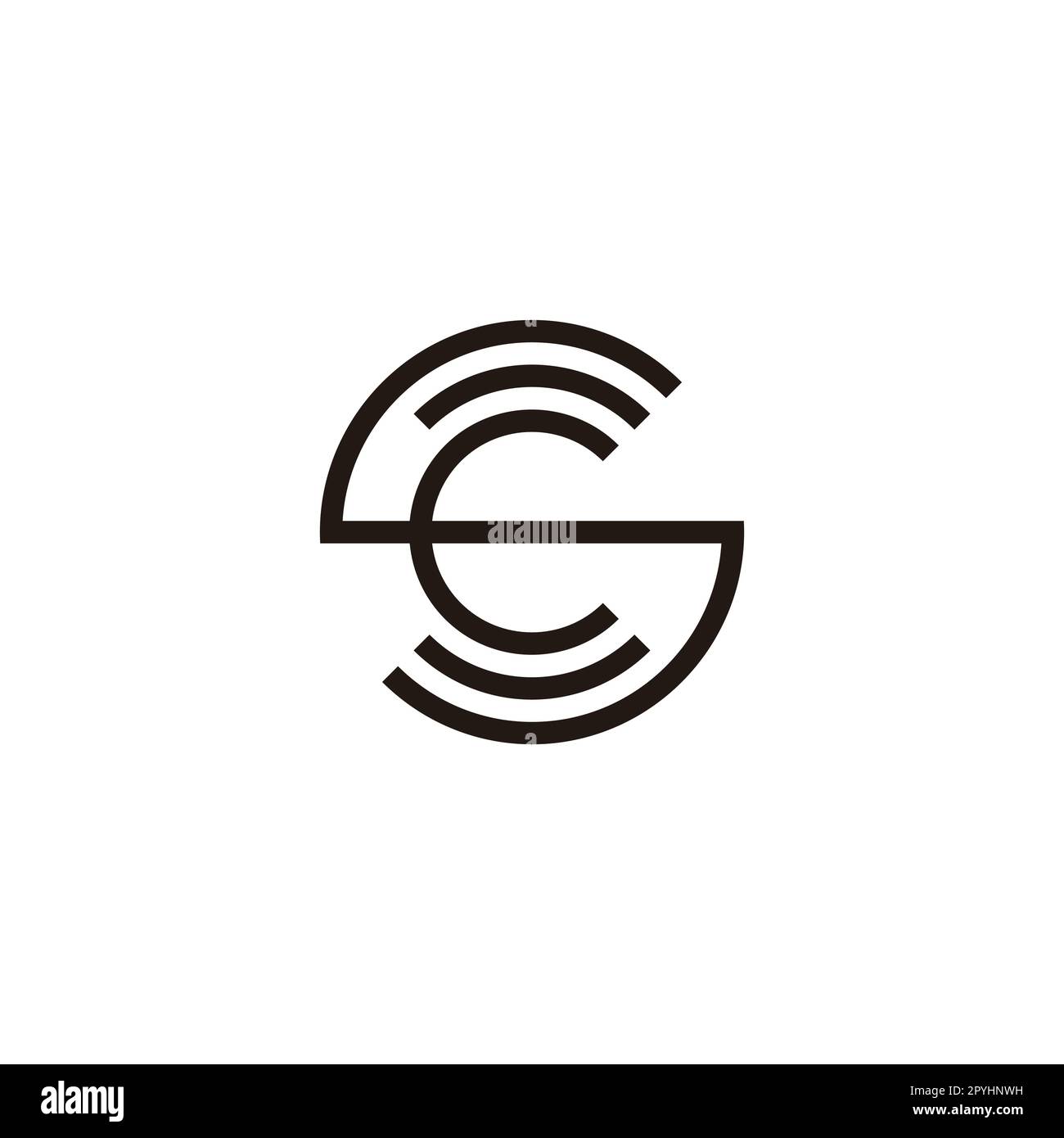 Letter S and C circle, lines geometric symbol simple logo vector Stock ...