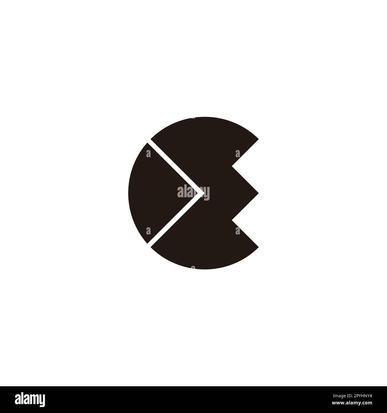 Letter E pointer right geometric symbol simple logo vector Stock Vector