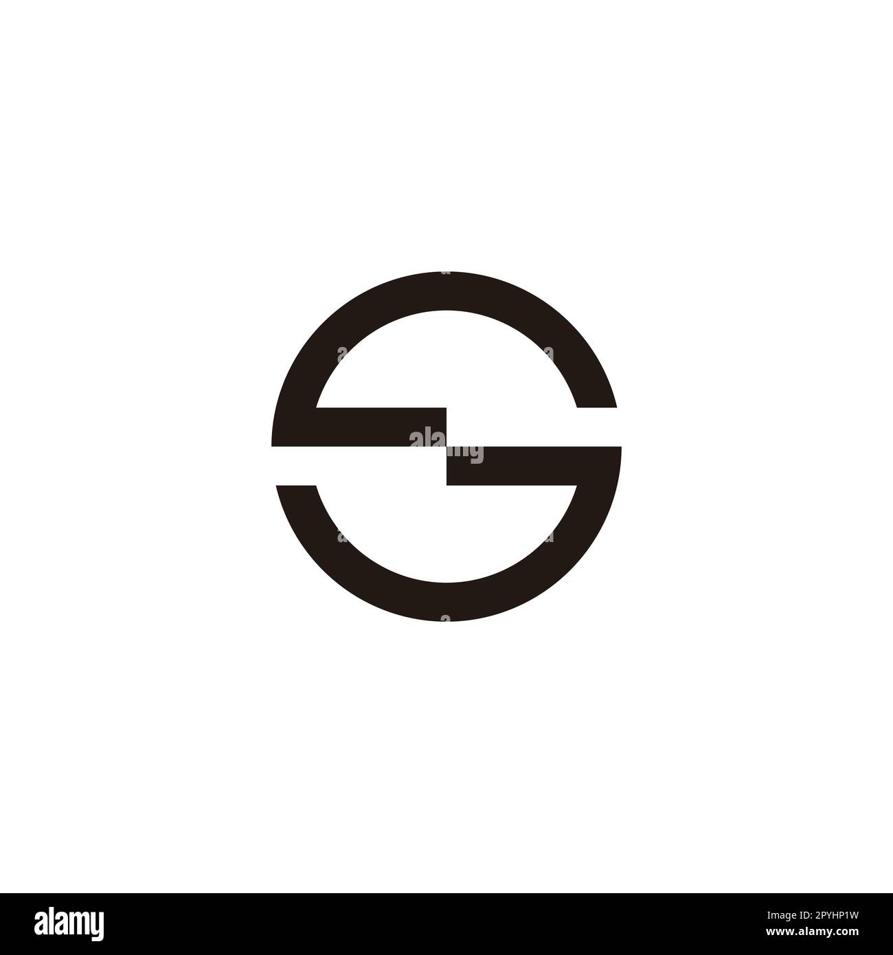 Letter S outline, circle geometric symbol simple logo vector Stock Vector