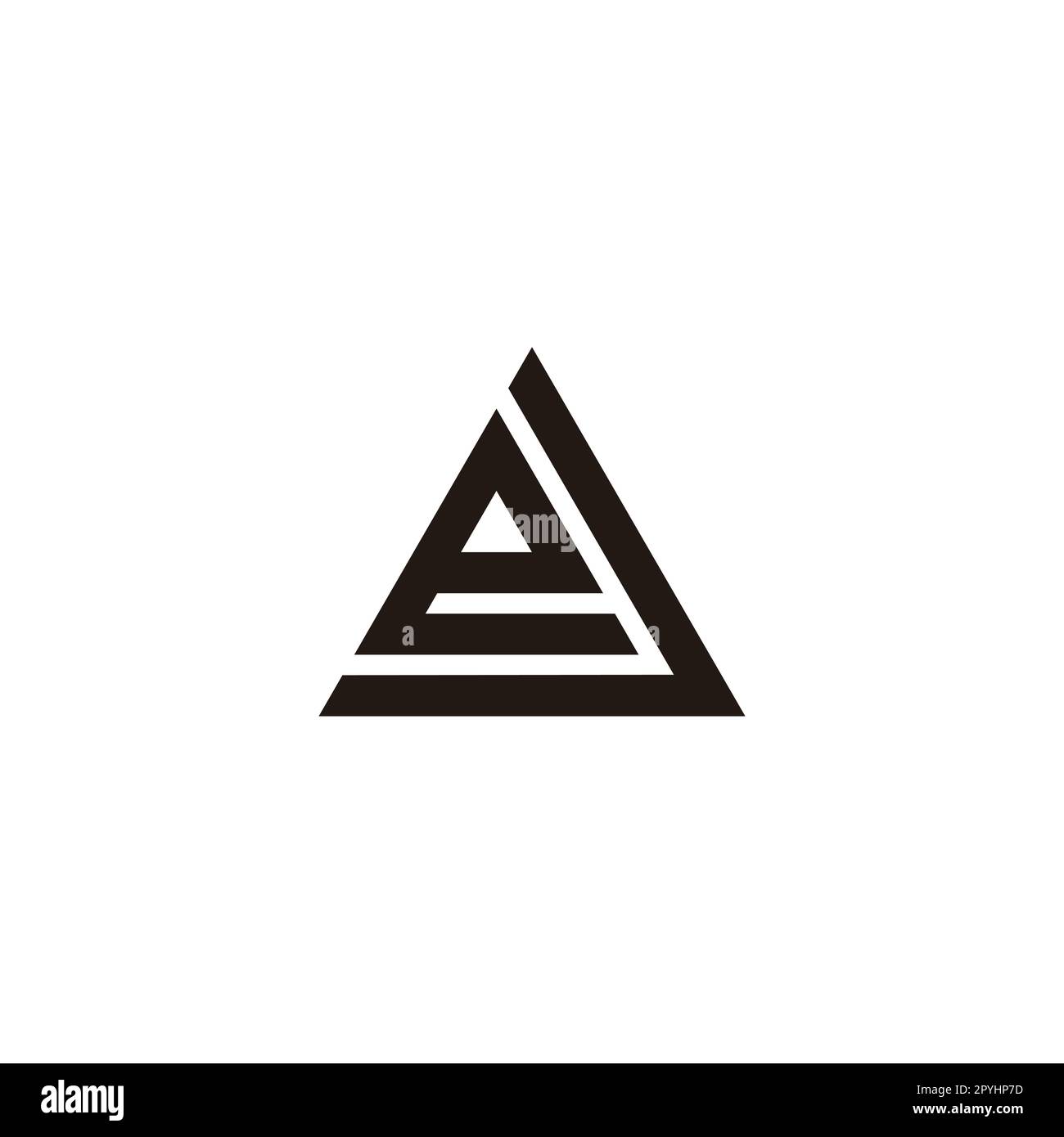 Letter e and J triangle geometric symbol simple logo vector Stock Vector