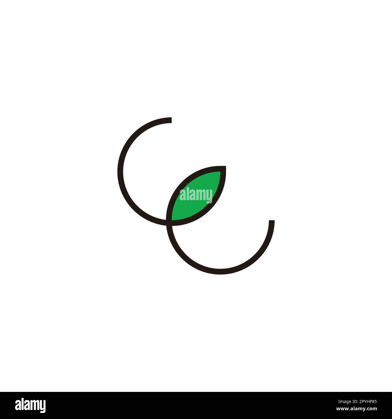 Letter GG leaf geometric symbol simple logo vector Stock Vector