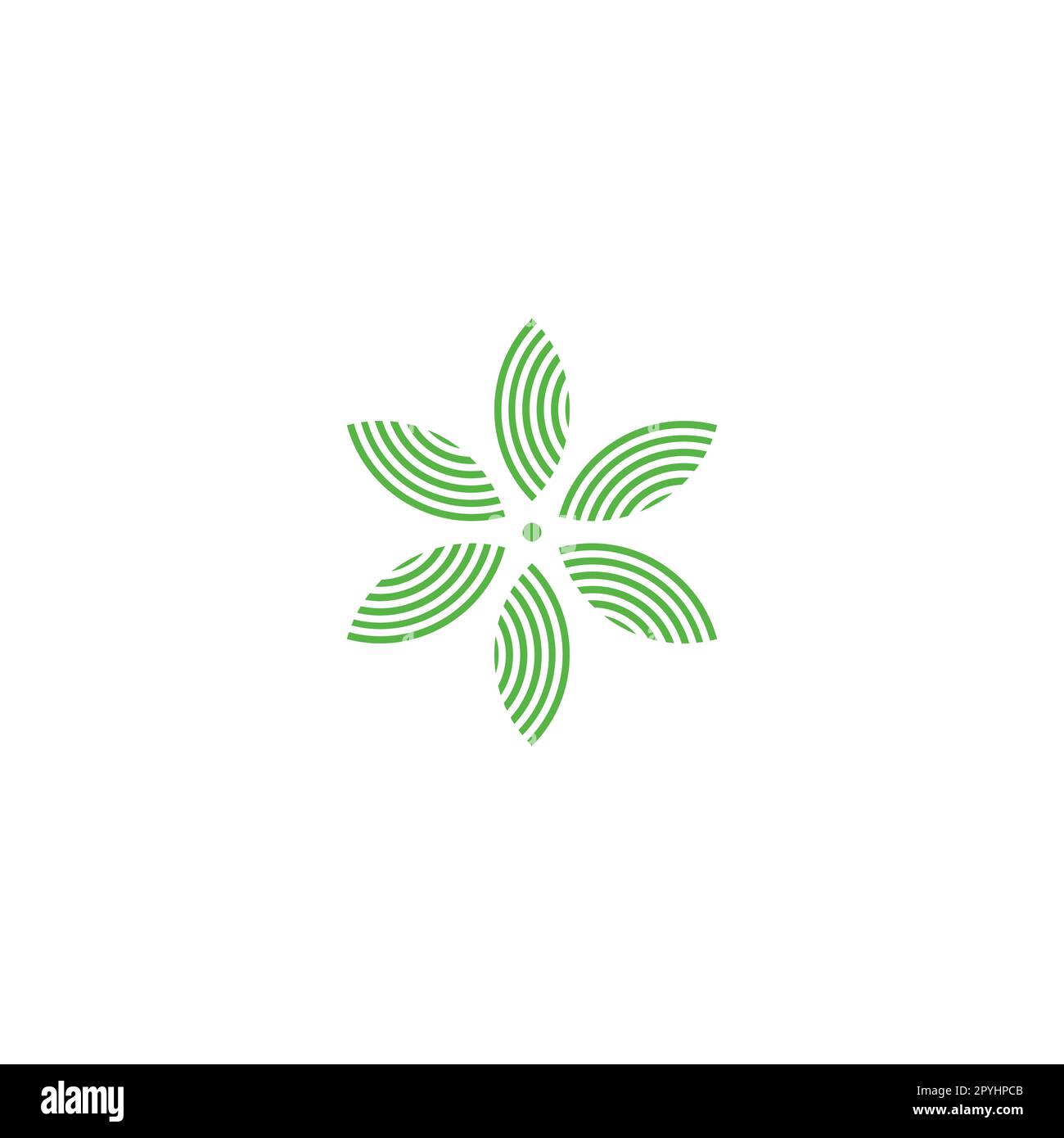 Leaves, circle, lines geometric symbol simple logo vector Stock Vector