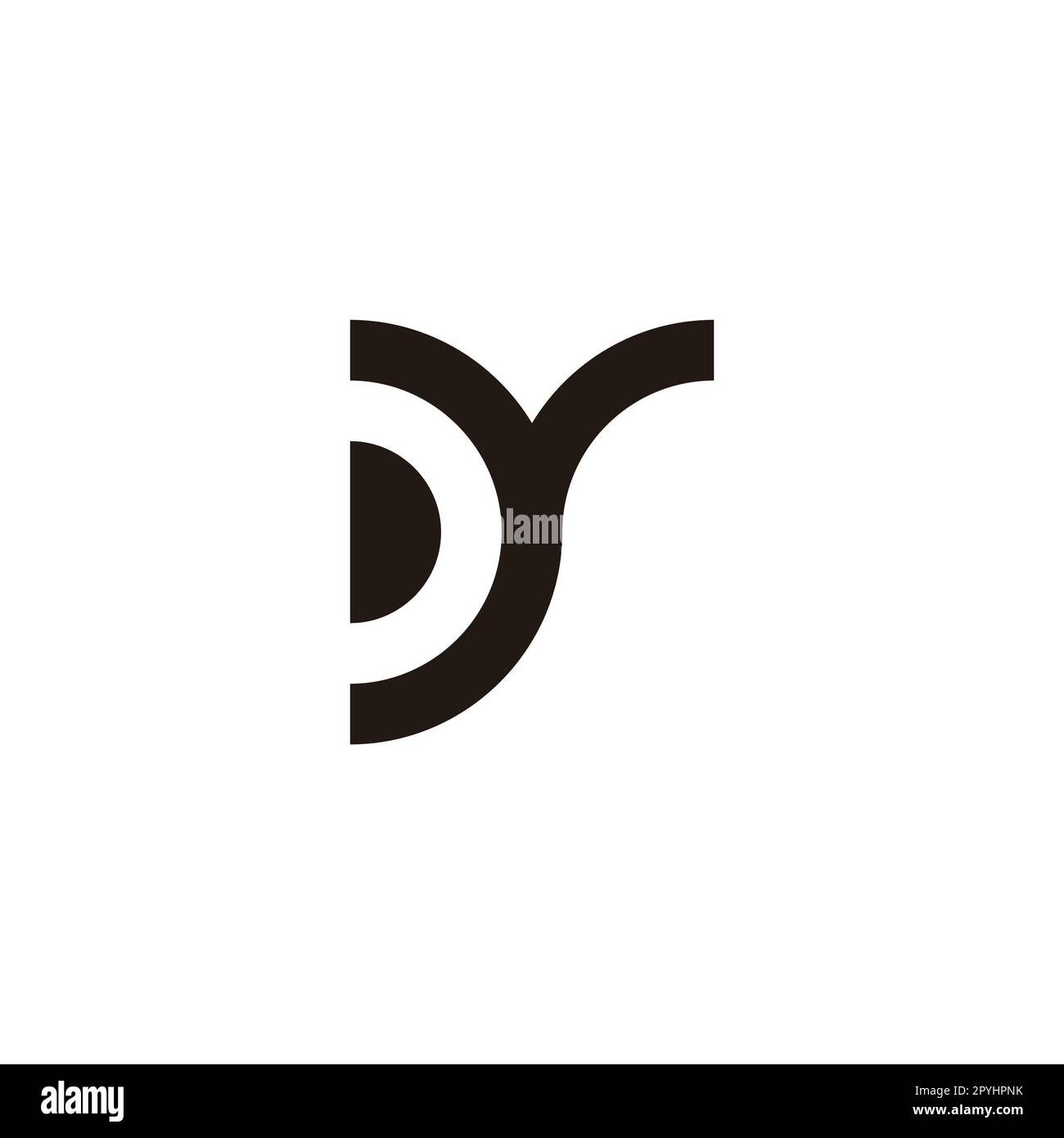 Letter D and y geometric symbol simple logo vector Stock Vector