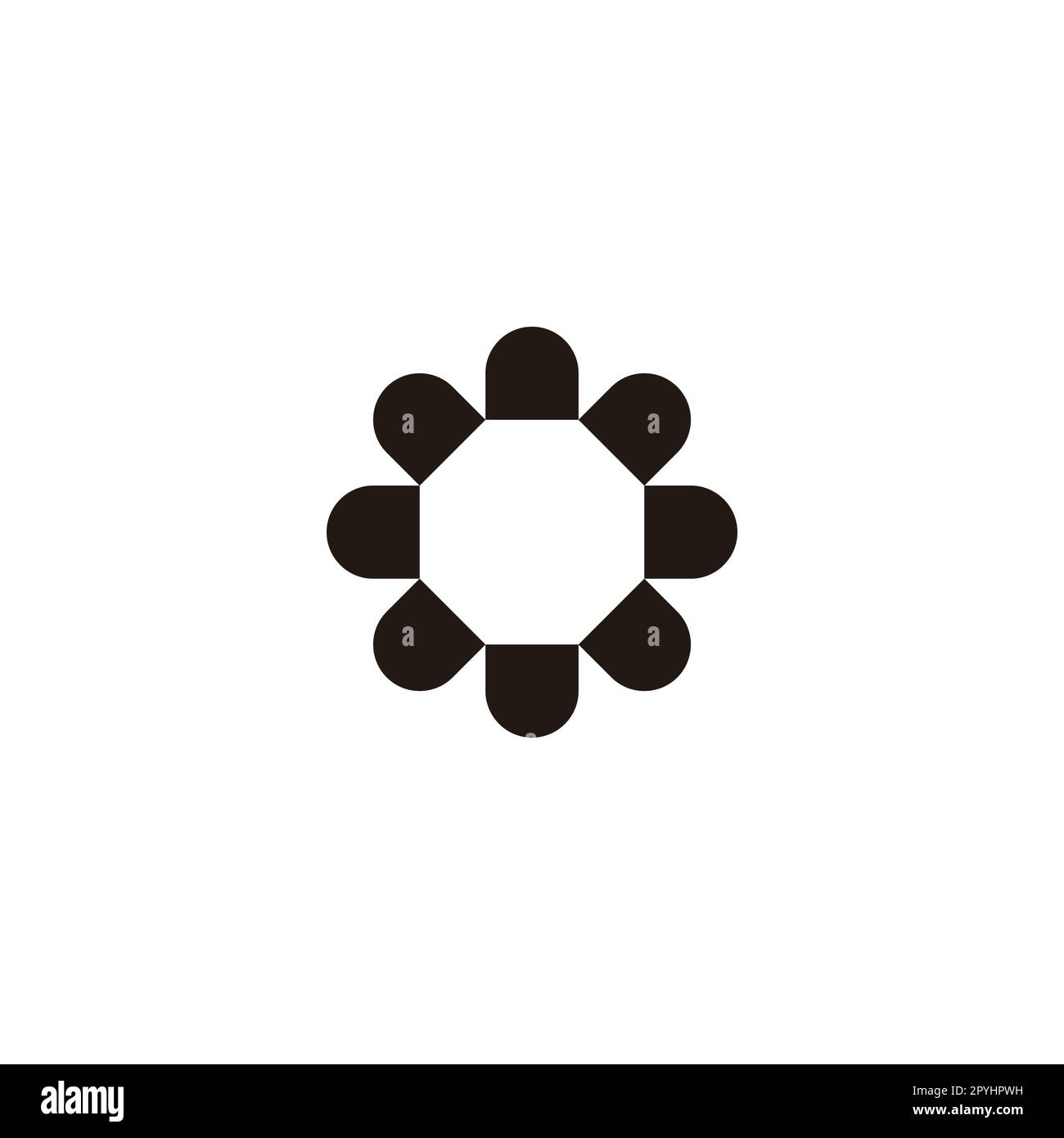 Hexagon, capsules geometric symbol simple logo vector Stock Vector
