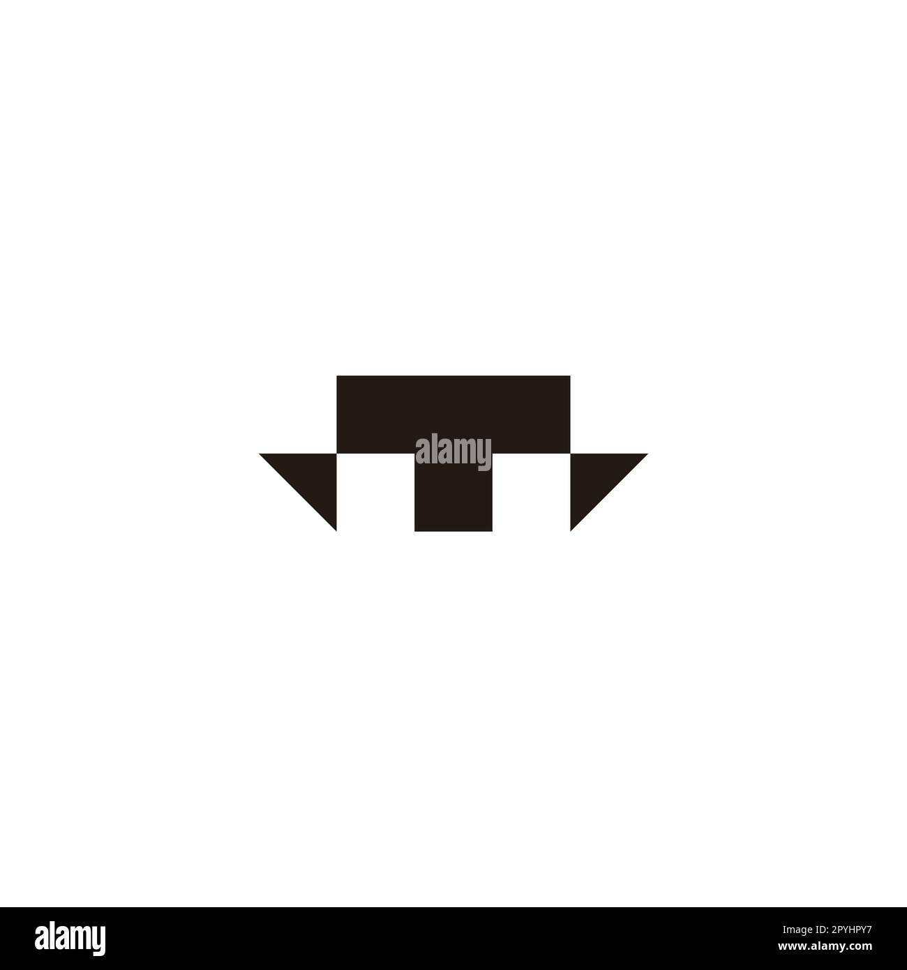 Letter T, M triangle geometric symbol simple logo vector Stock Vector