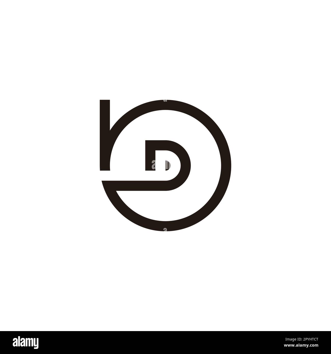 Letter D in b circle, connect geometric symbol simple logo vector Stock ...