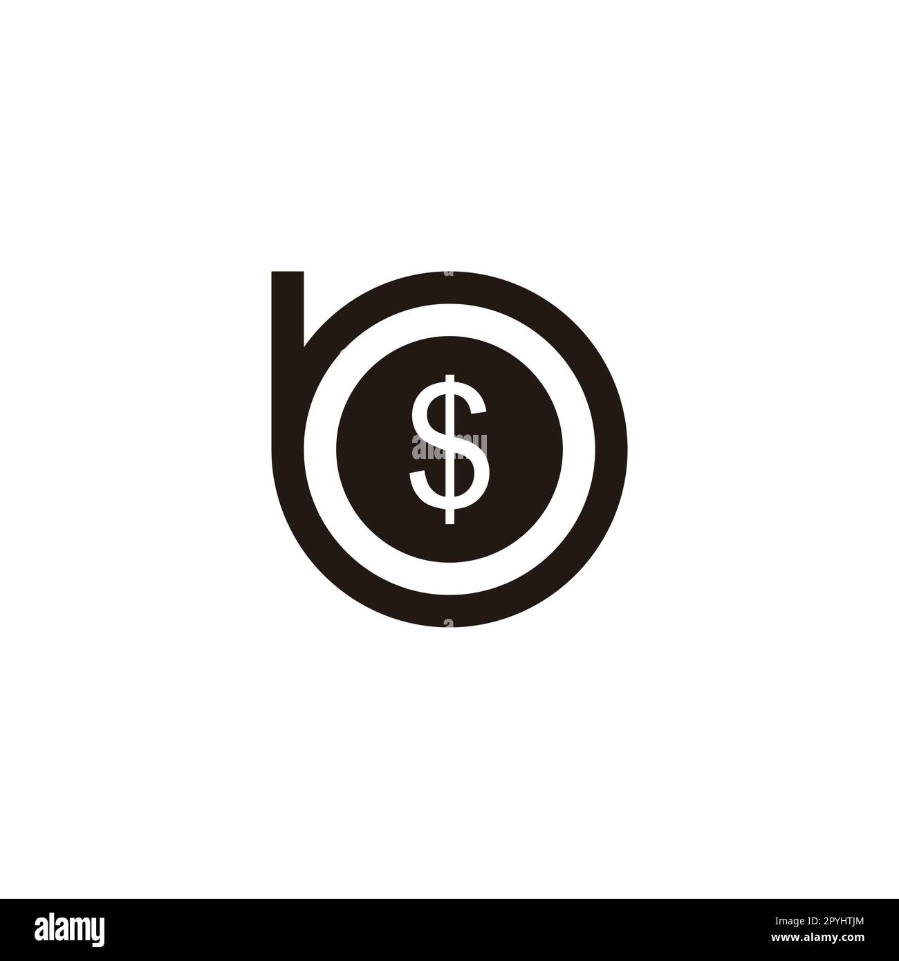 Letter B Dollar, Circle Geometric Symbol Simple Logo Vector Stock ...