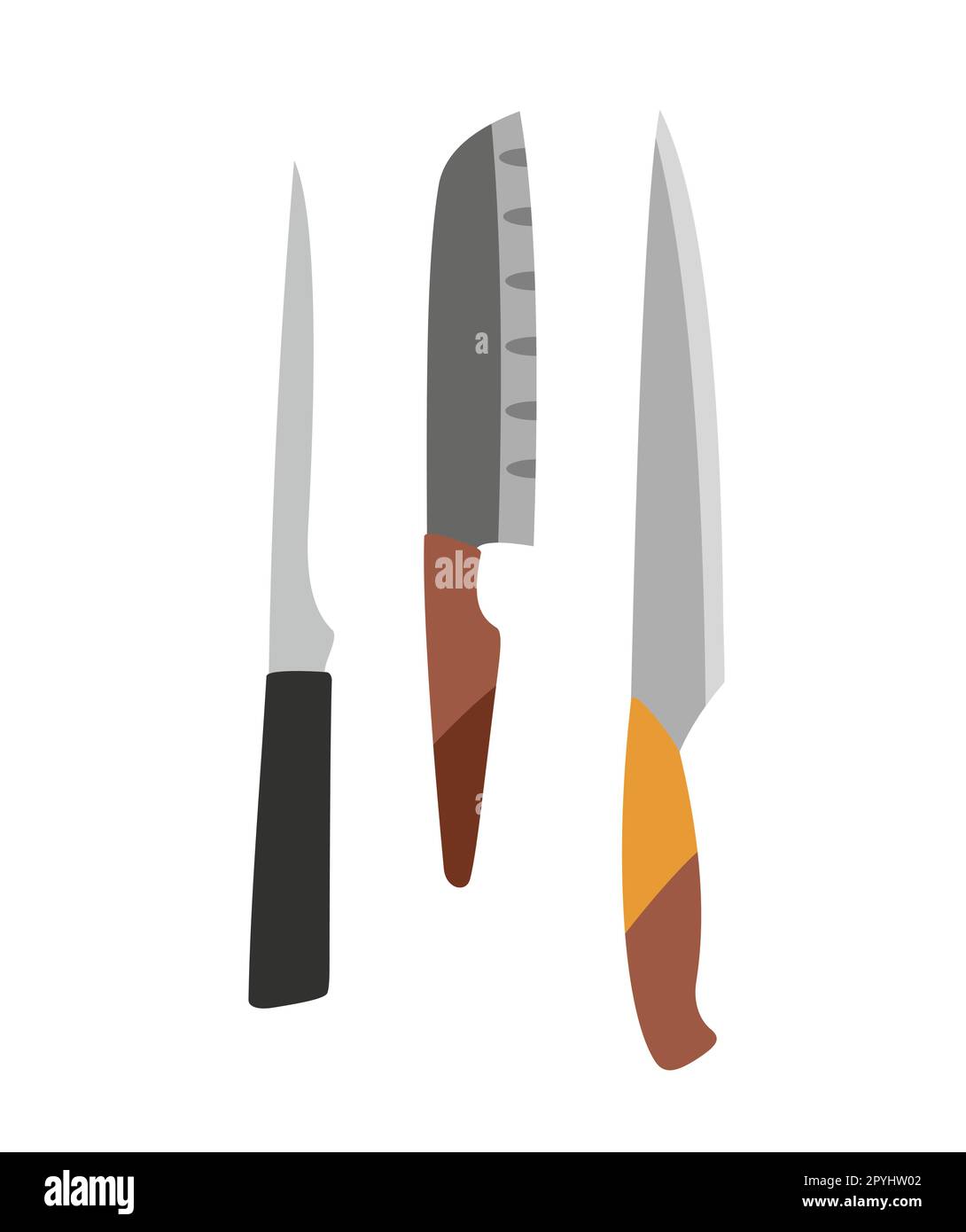 FIsh Cutting Knives Set. Poster Butcher Diagram and Scheme Stock