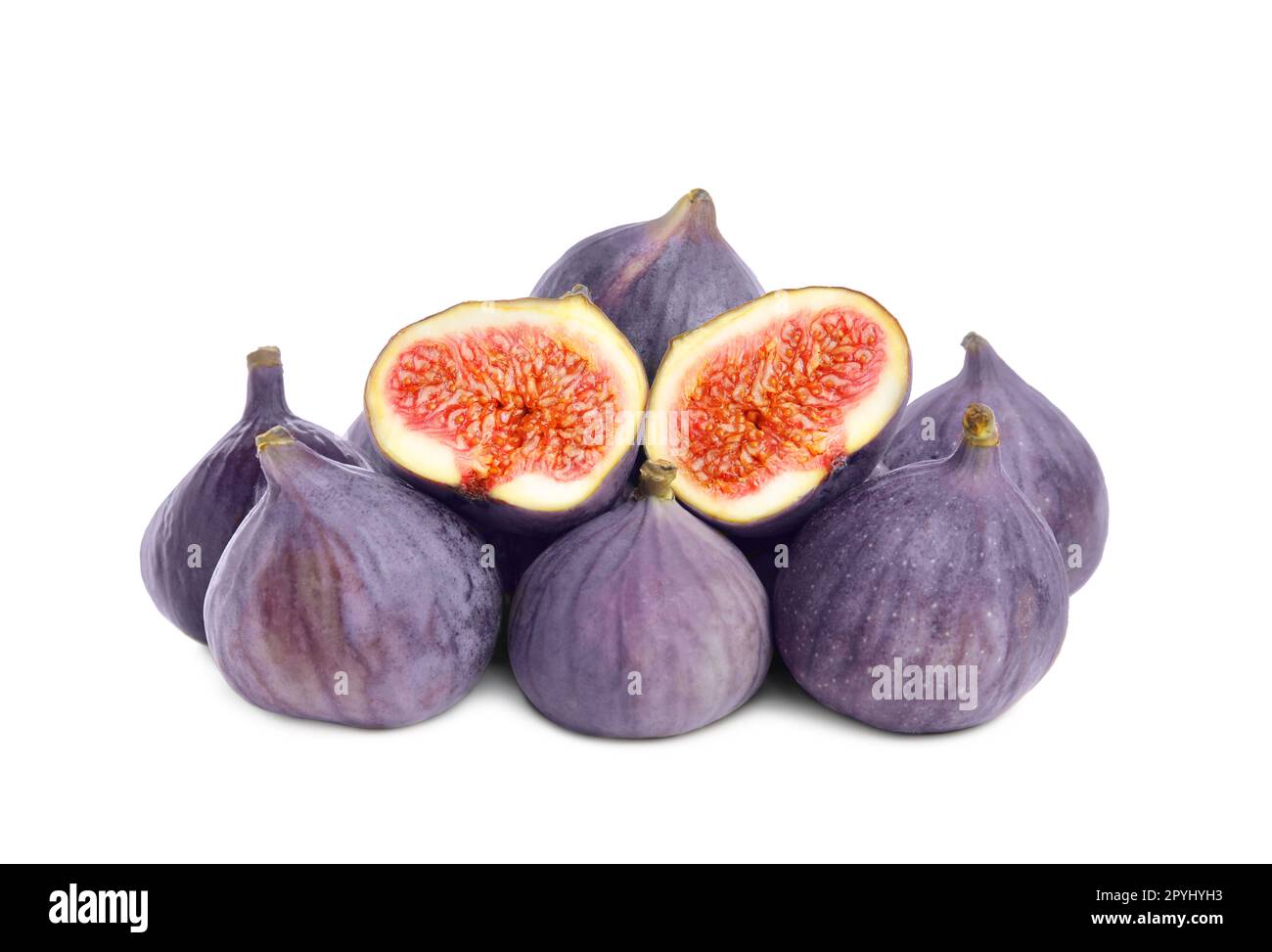 3 Ripe Figs Whole and cut fresh ripe figs isolated on white Stock Photo - Alamy