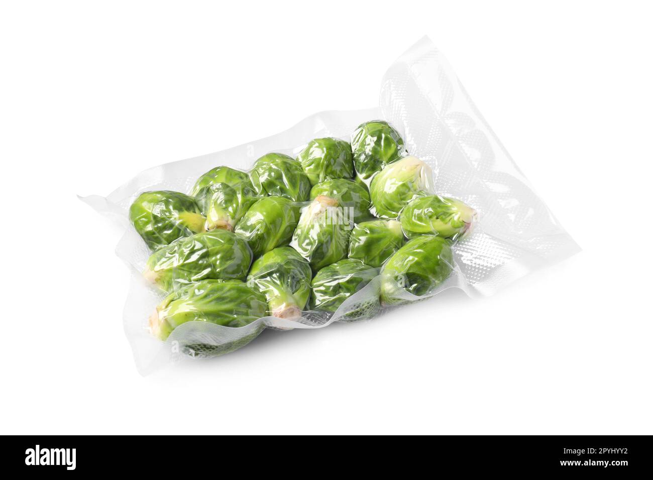 Vacuum pack of Brussels sprouts isolated on white Stock Photo Alamy