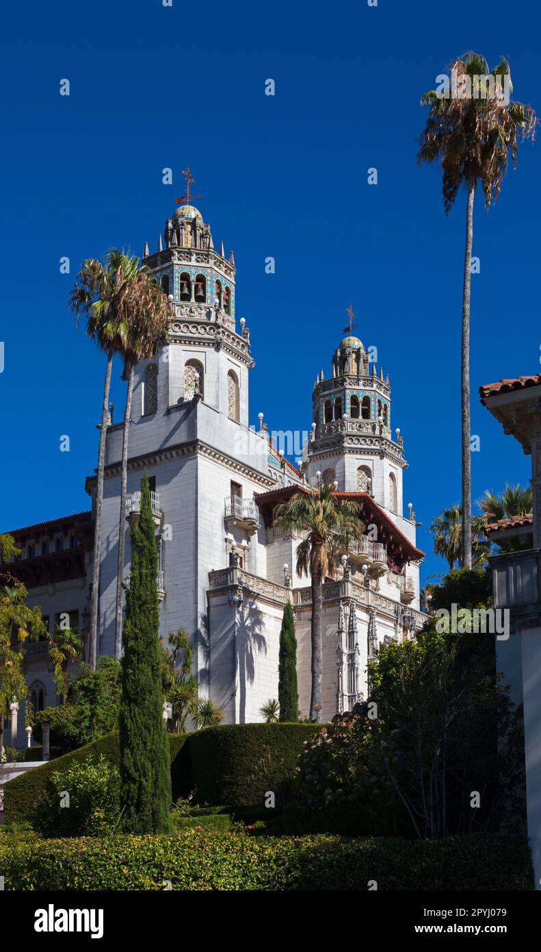 Hearst Castle, built by William Randolph Hearst, is located in San