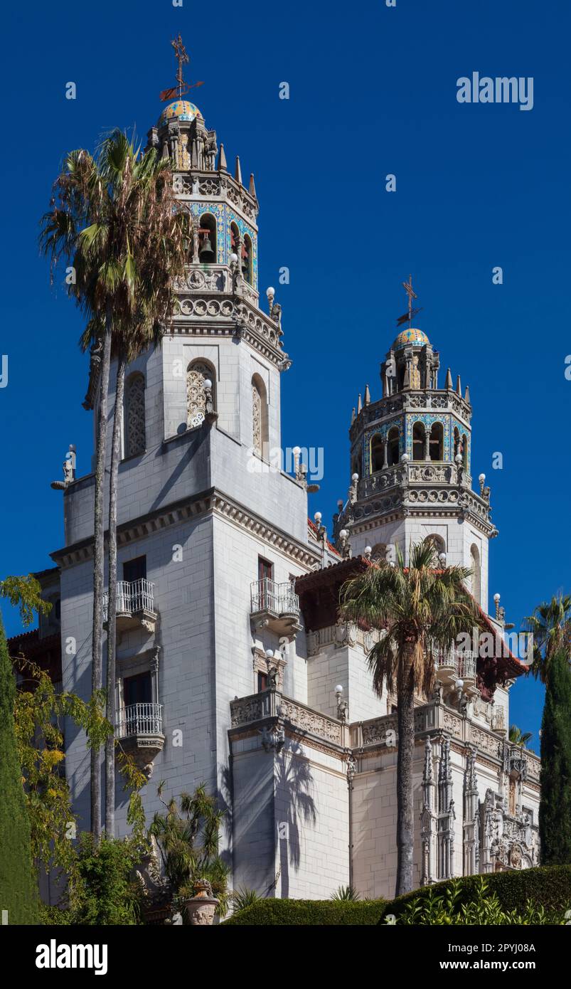 Hearst Castle, built by William Randolph Hearst, is located in San