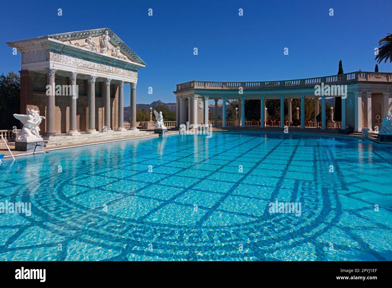 Neptune swimming pool at Hearst Castle, built by William Randolph Hearst,  located in San Simeon California Stock Photo