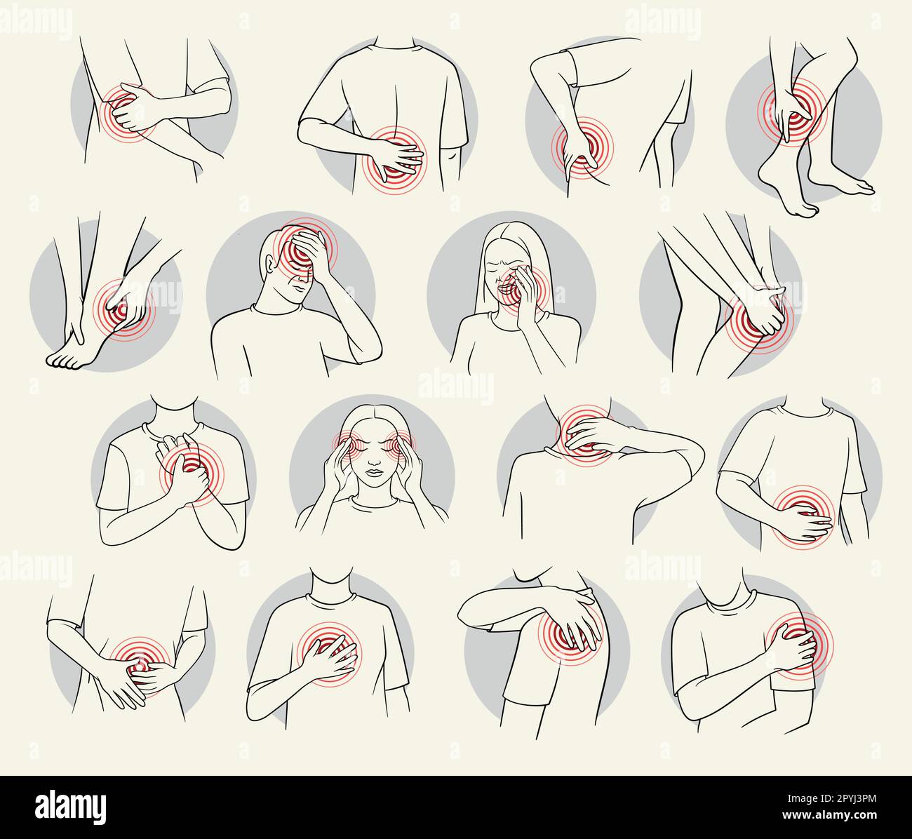 body-pain-set-stock-vector-image-art-alamy