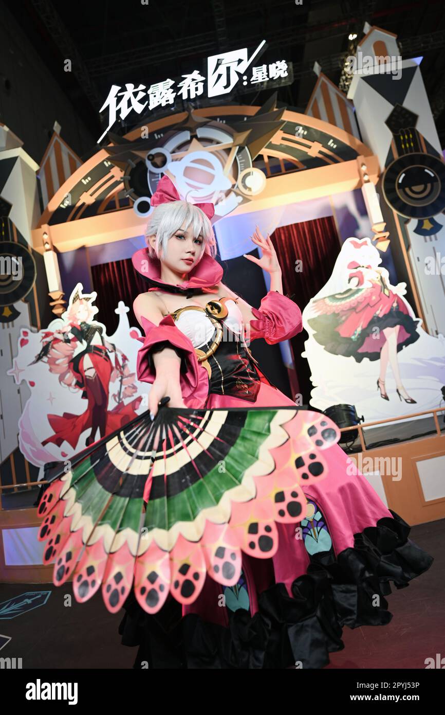 SHANGHAI, CHINA - MAY 3, 2023 - A booth coser at the 29th comicup