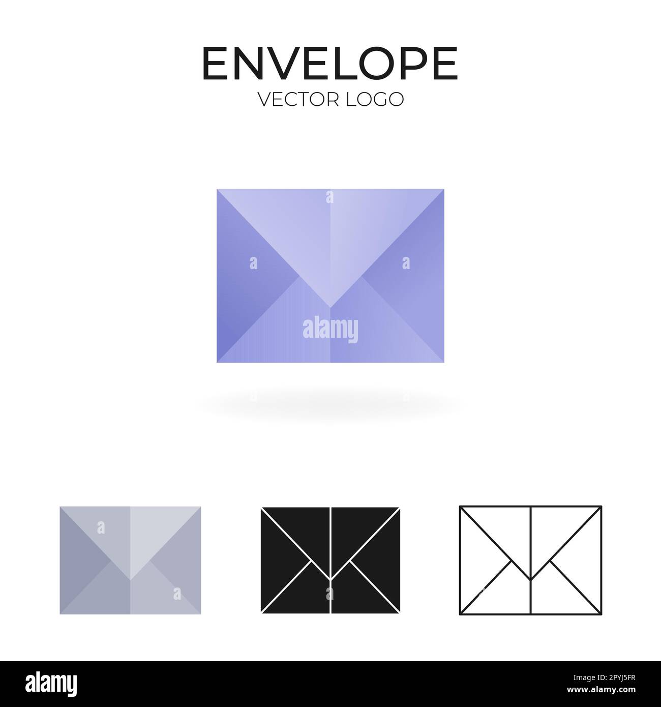 Origami vector logo and icon with envelope.  Stock Vector
