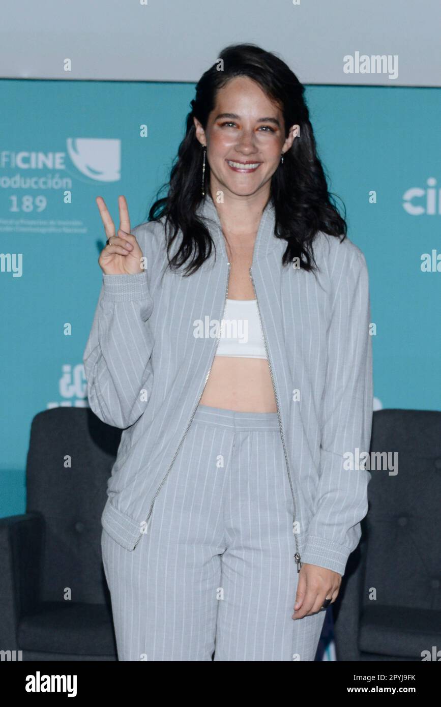 May 3, 2023, Mexico City, Mexico: Actress Ximena Sariñana poses during a press conference to promote the film Como Matar a Mama? ' How to kill mom?' at Cinepolis Oasis Coyoacan on May 3, 2023 in Mexico City, Mexico. (Photo by Carlos Tischler/ Eyepix Group) Stock Photo