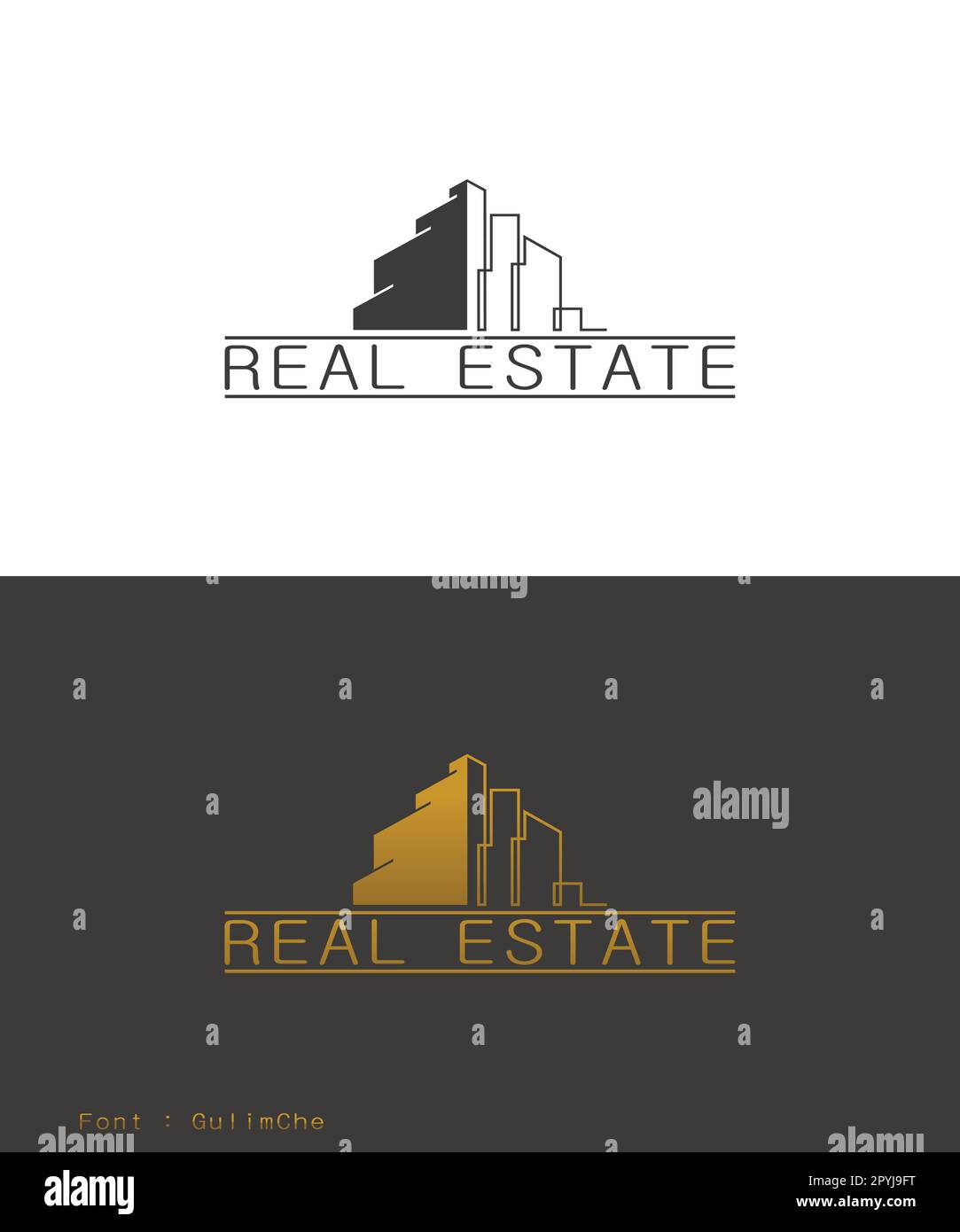 Logo Design of Real Estate Vector Illustration Concept. For Business ...