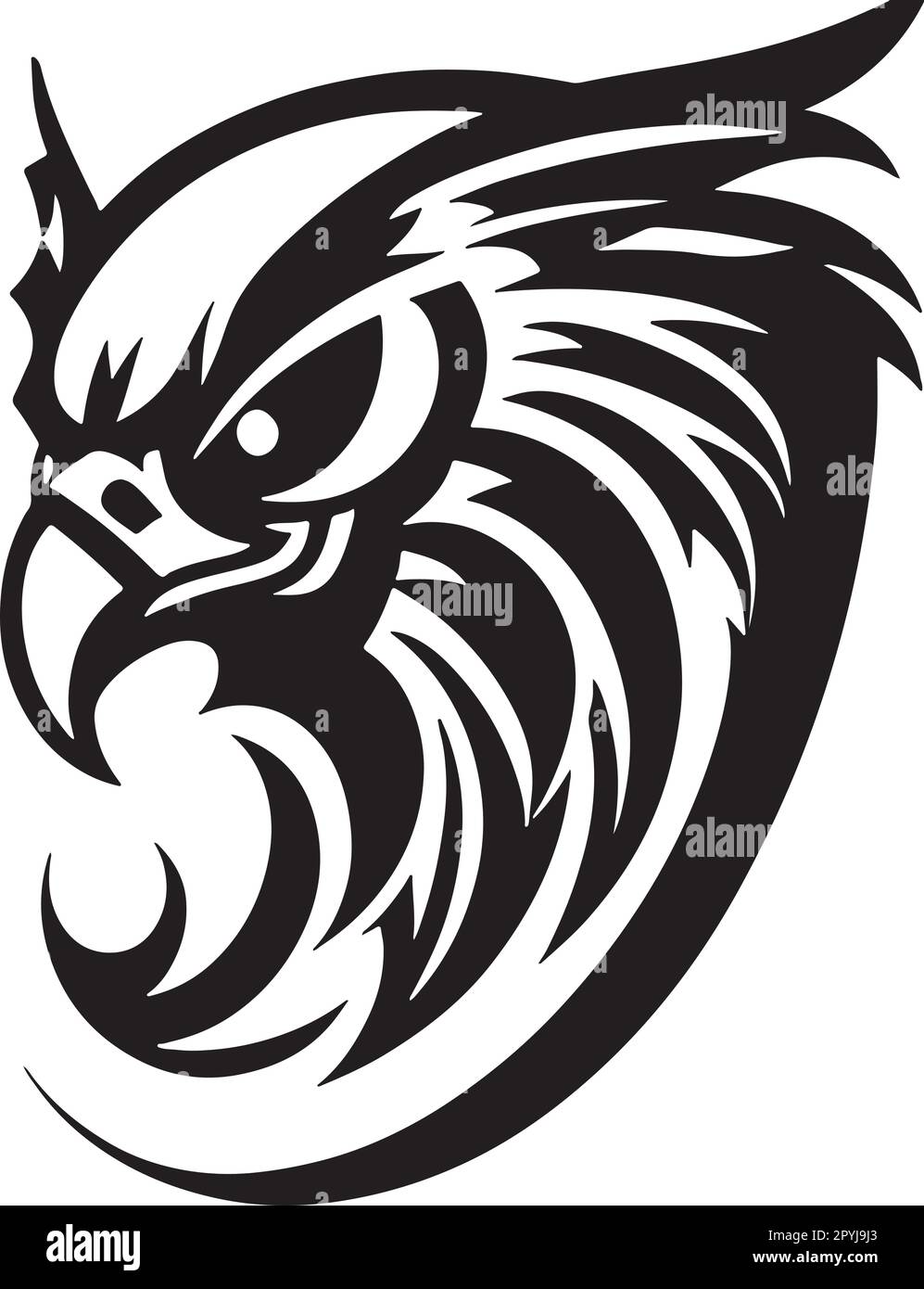 Super and powerful hawk emblem art vector Stock Vector