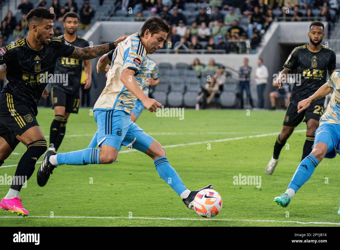 Philadelphia Union midfielder Alejandro Bedoya (11) looks to shoot as