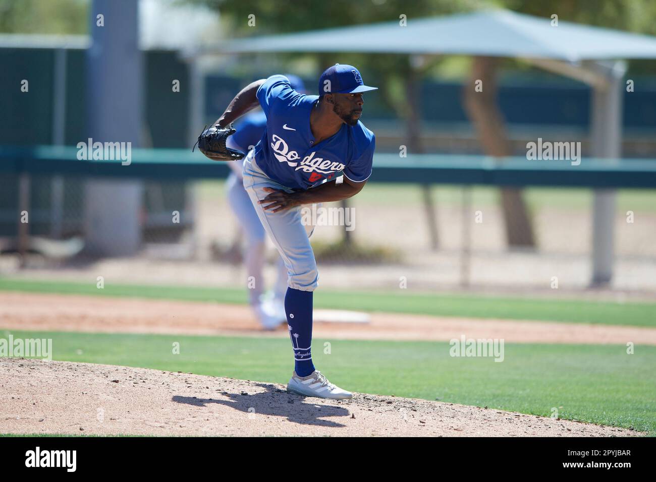 Los Angeles Dodgers pitcher James Jones (66) during an Extended Spring