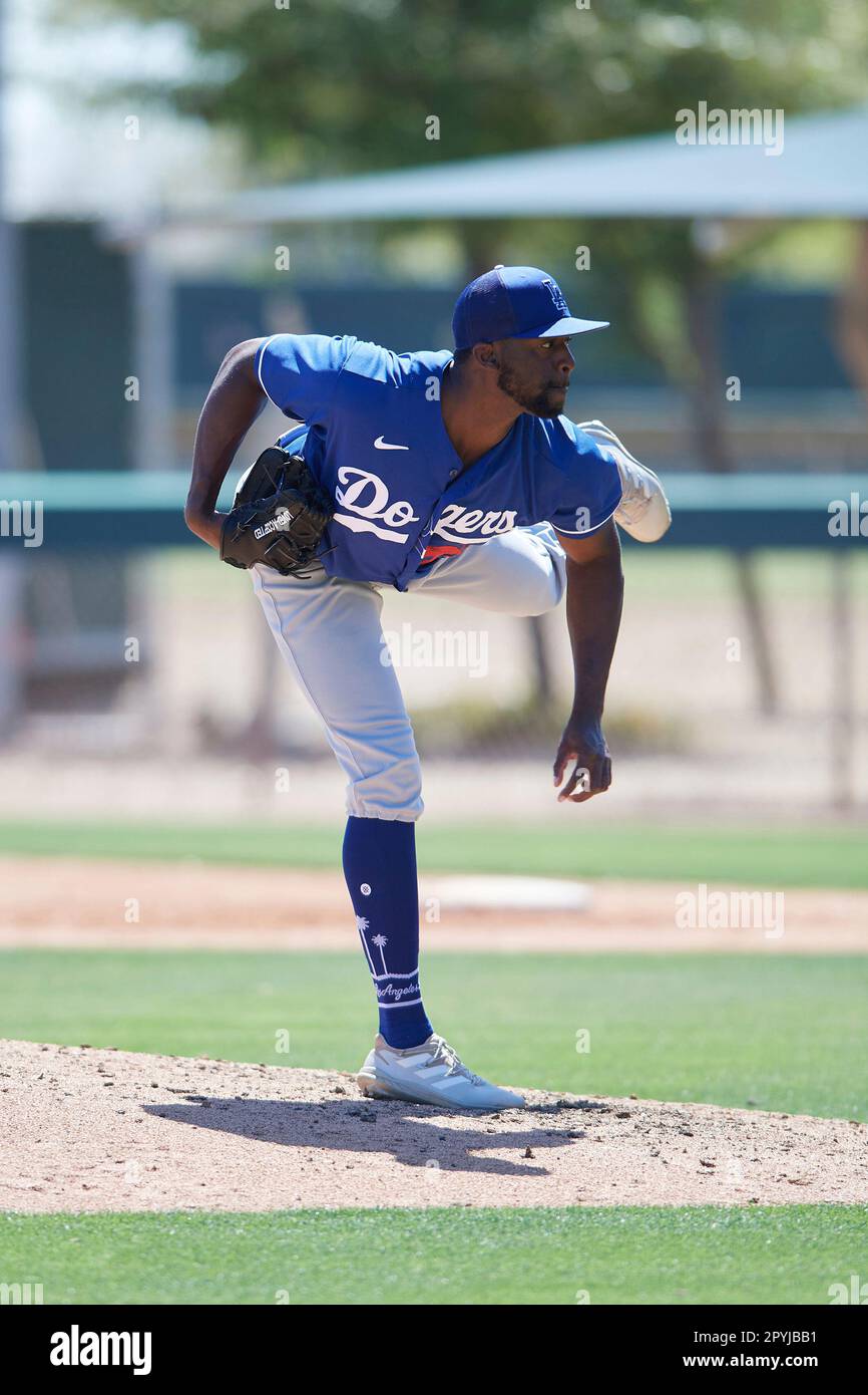 Los Angeles Dodgers pitcher James Jones (66) during an Extended Spring