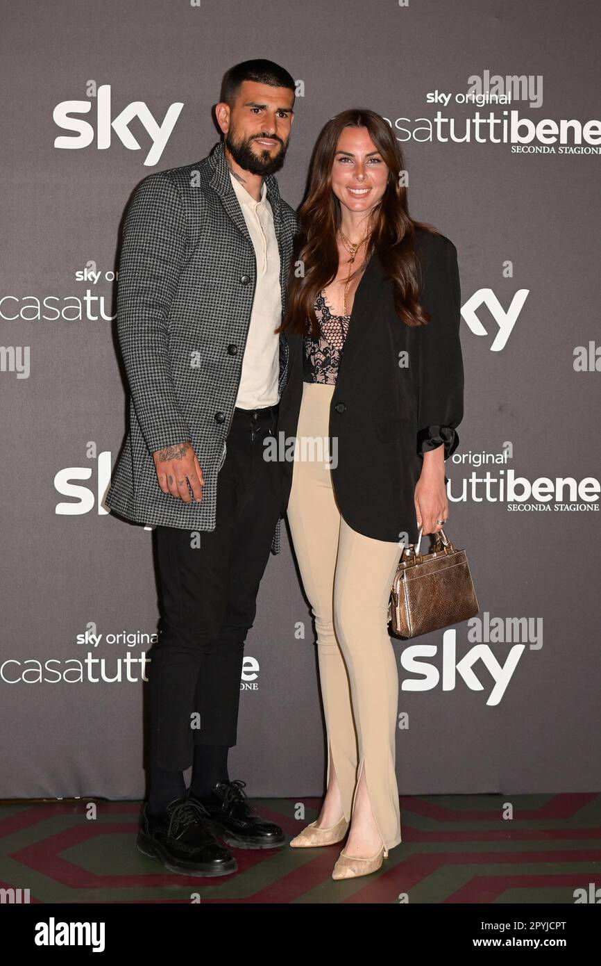 Micol Olivieri And Christian Massella Attend The Premiere Of TV.