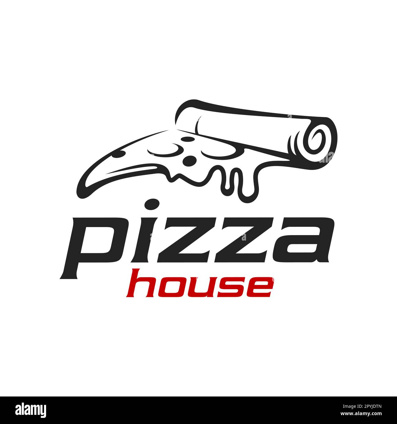 Pizza house icon, Italian restaurant or pizzeria fast food menu vector