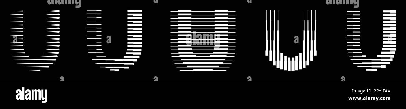 Set monogram logo letter d lines abstract modern art vector ...