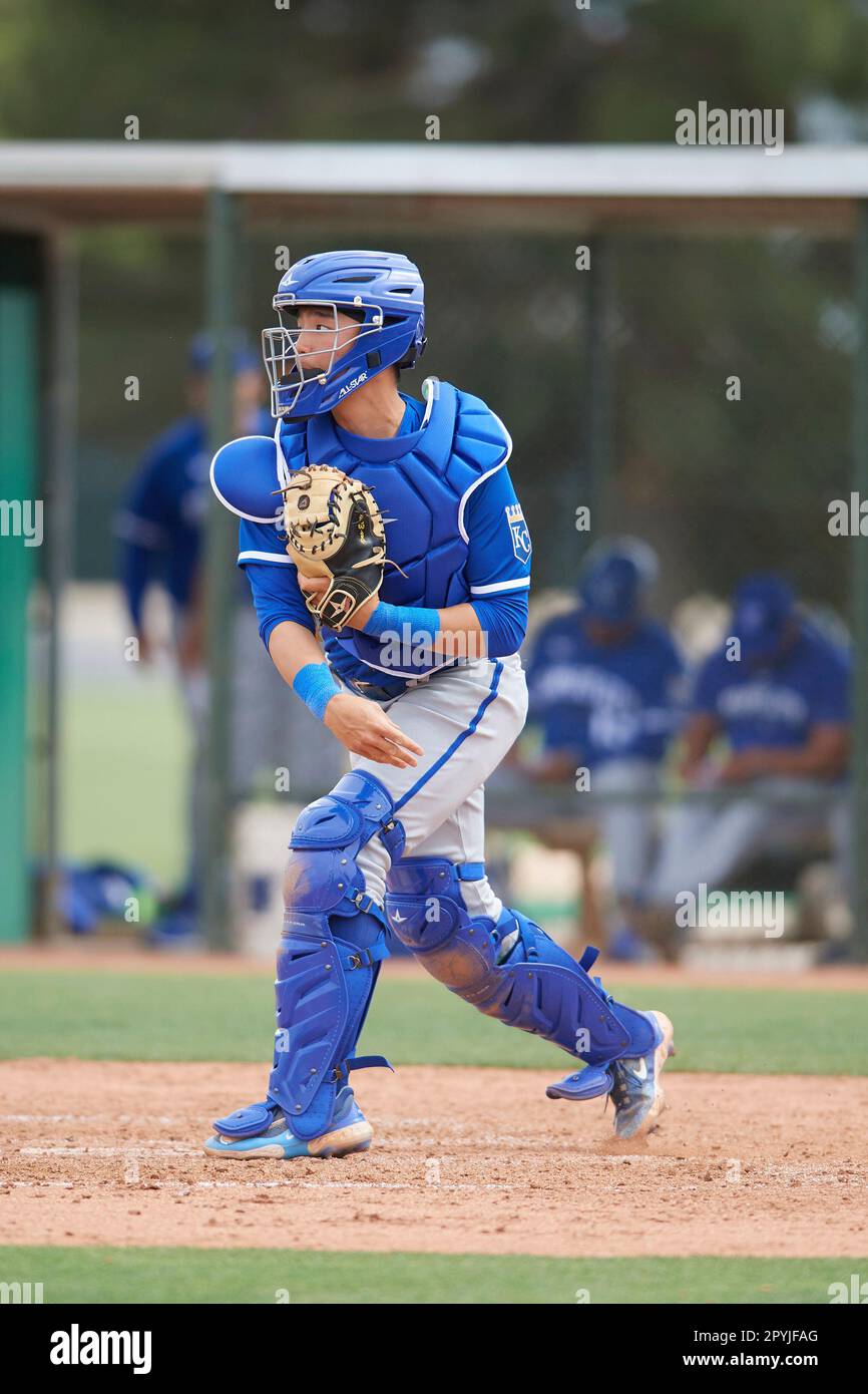 Hyungchan Um (13) of the Kansas City Royals during an Extended Spring  Training game against the San Diego Padres on April 13, 2023 at Surprise  Stadium in Surprise, Arizona. (Tracy Proffitt/Four Seam