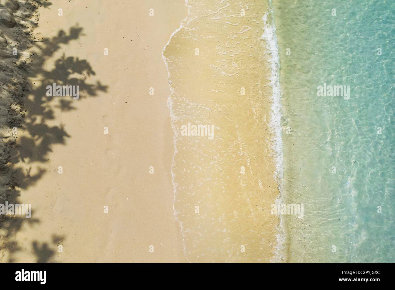 aerial view with drone ,of waves on tropical white sand beach Stock ...