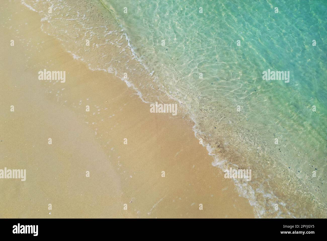 aerial view with drone ,of waves on tropical white sand beach Stock ...
