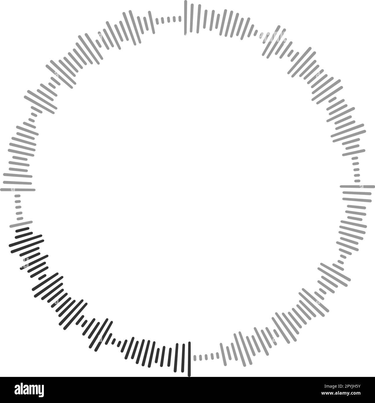 Round sound wave icon. Circular audio file pictogram. Voice message in