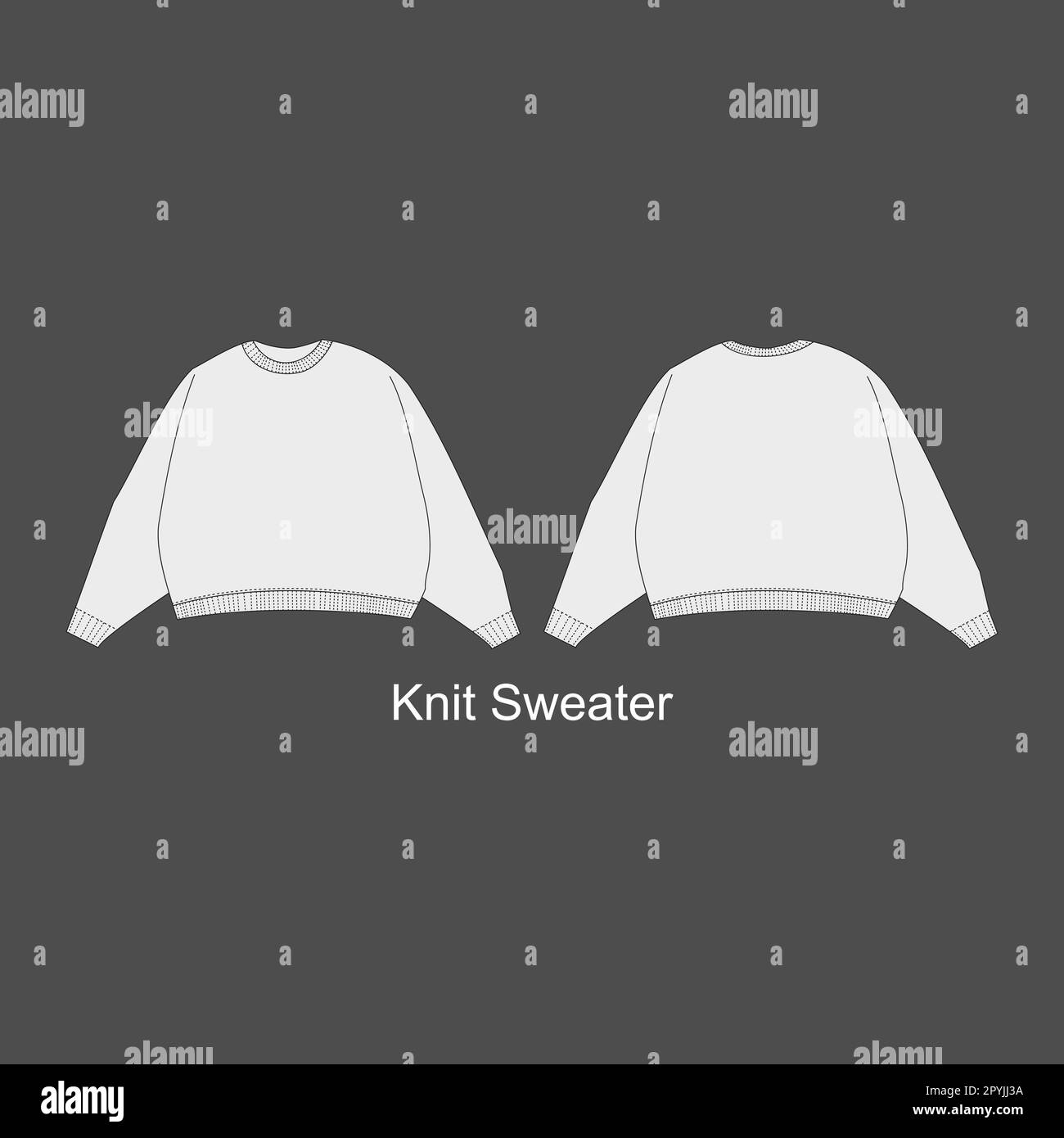 Knit sweater set. Vector Apparel Mockup Collection. Stock Vector