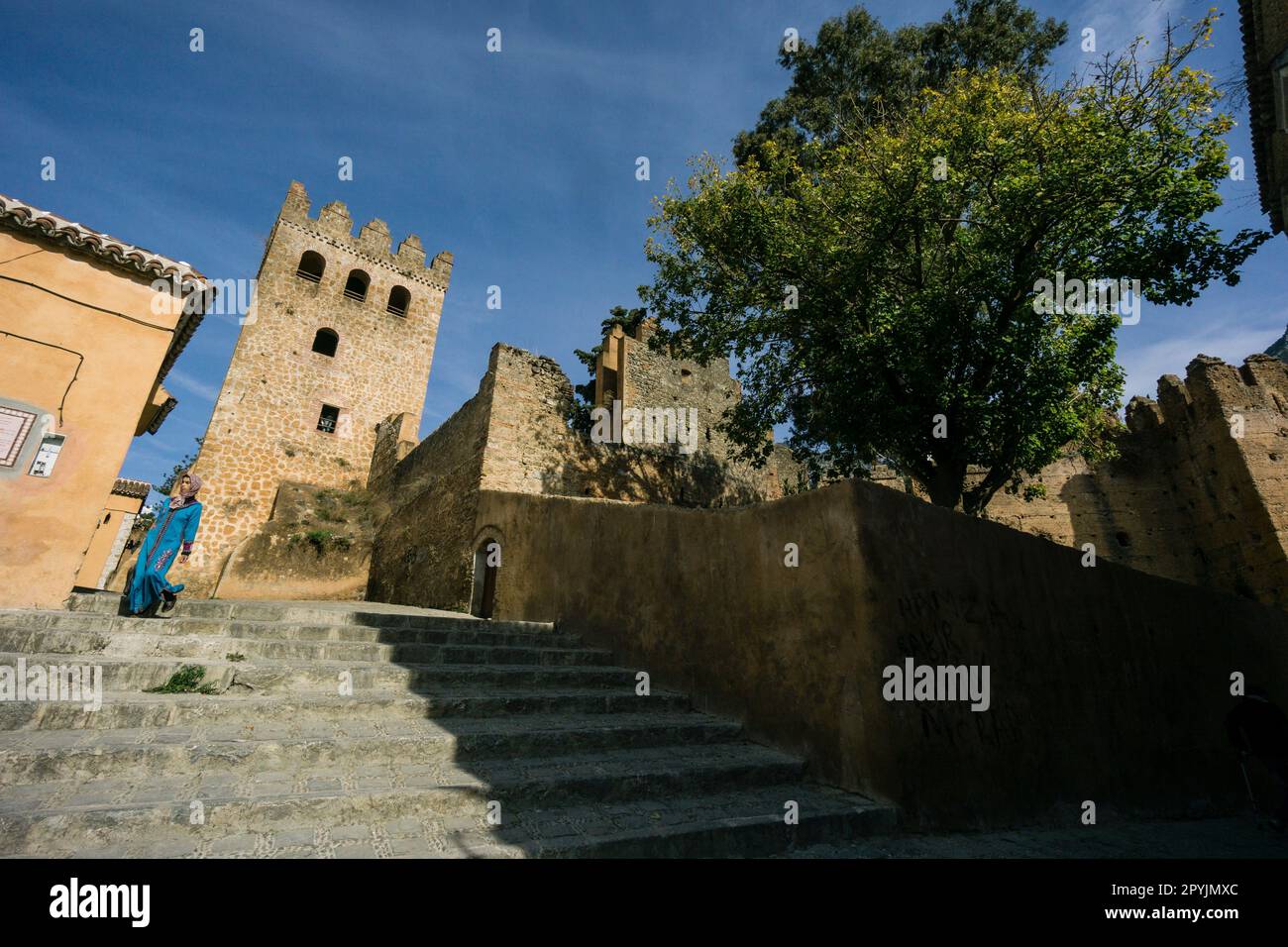 Alcazaba (Kasbah) , construida por Muley Ismail a finales del Siglo XVII, Chefchauen, -Chauen-, Marruecos, norte de Africa, continente africano Stock Photo