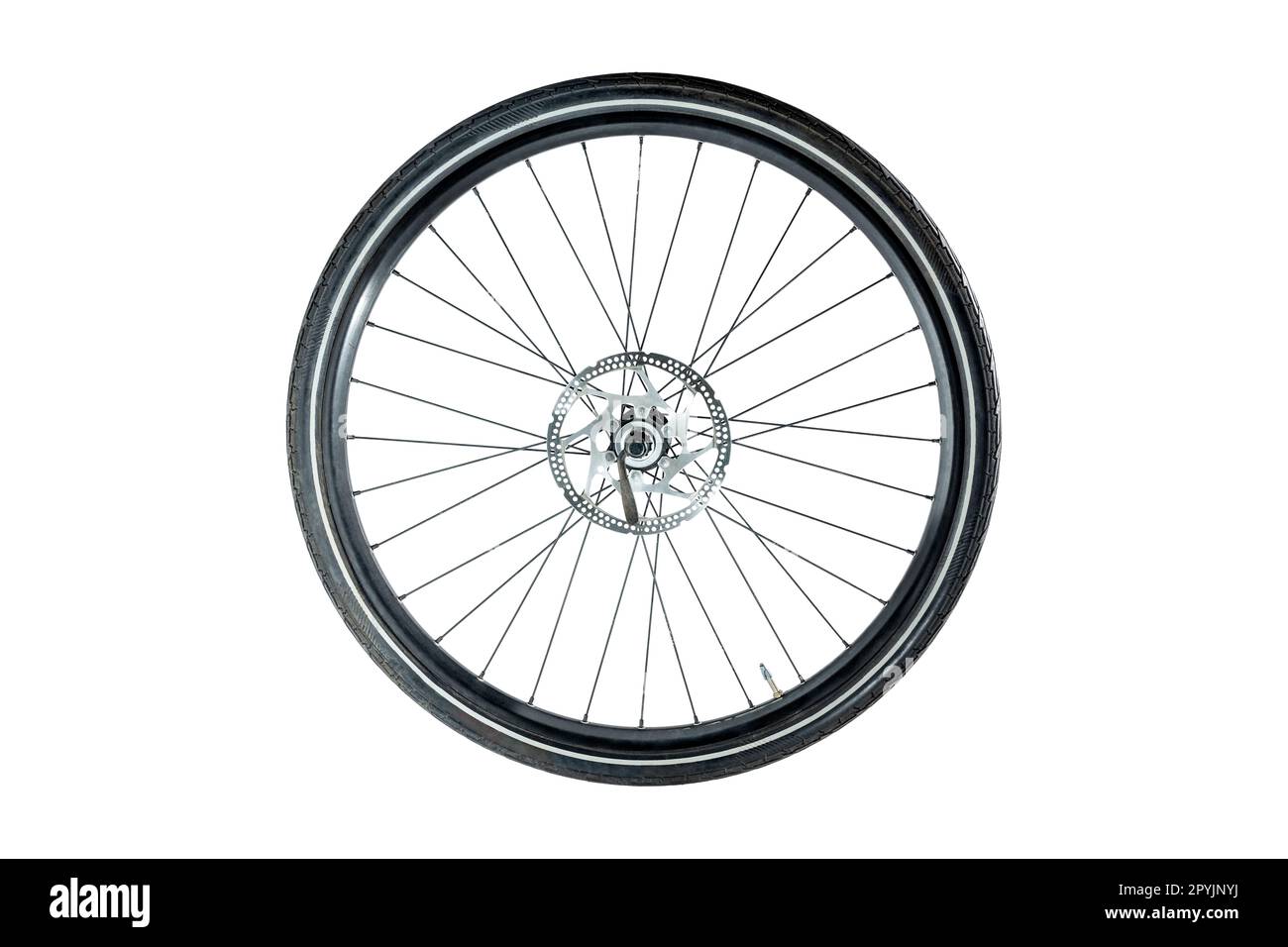 Bicycle wheel isolated over white background Stock Photo Alamy
