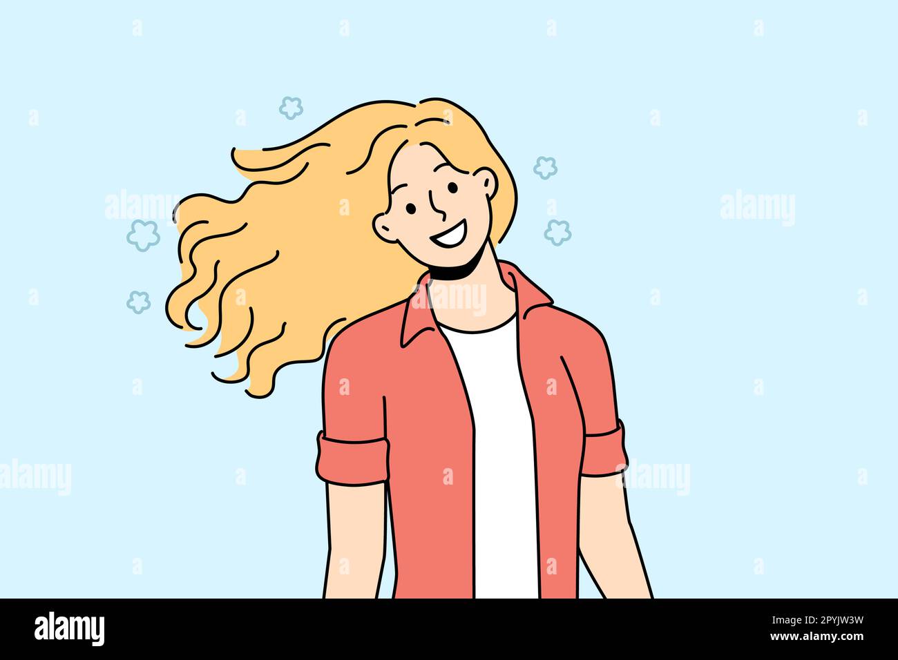Girl curly hairstyle enjoy hi-res stock photography and images - Alamy