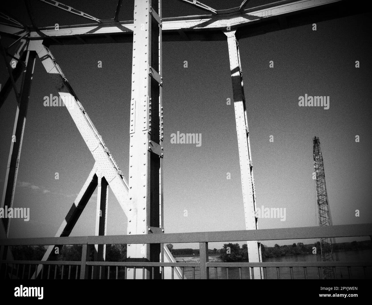 The bridge on the river Sava. Part of the construction of the metal