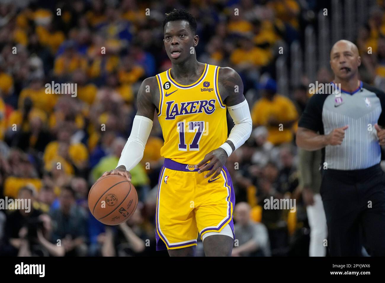 Los Angeles Lakers guard Dennis Schroder (17) during Game 1 of the NBA