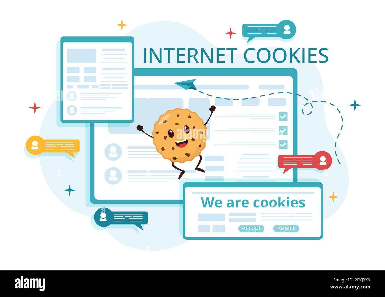 Cookies Technology Illustration with Track Cookie Record of