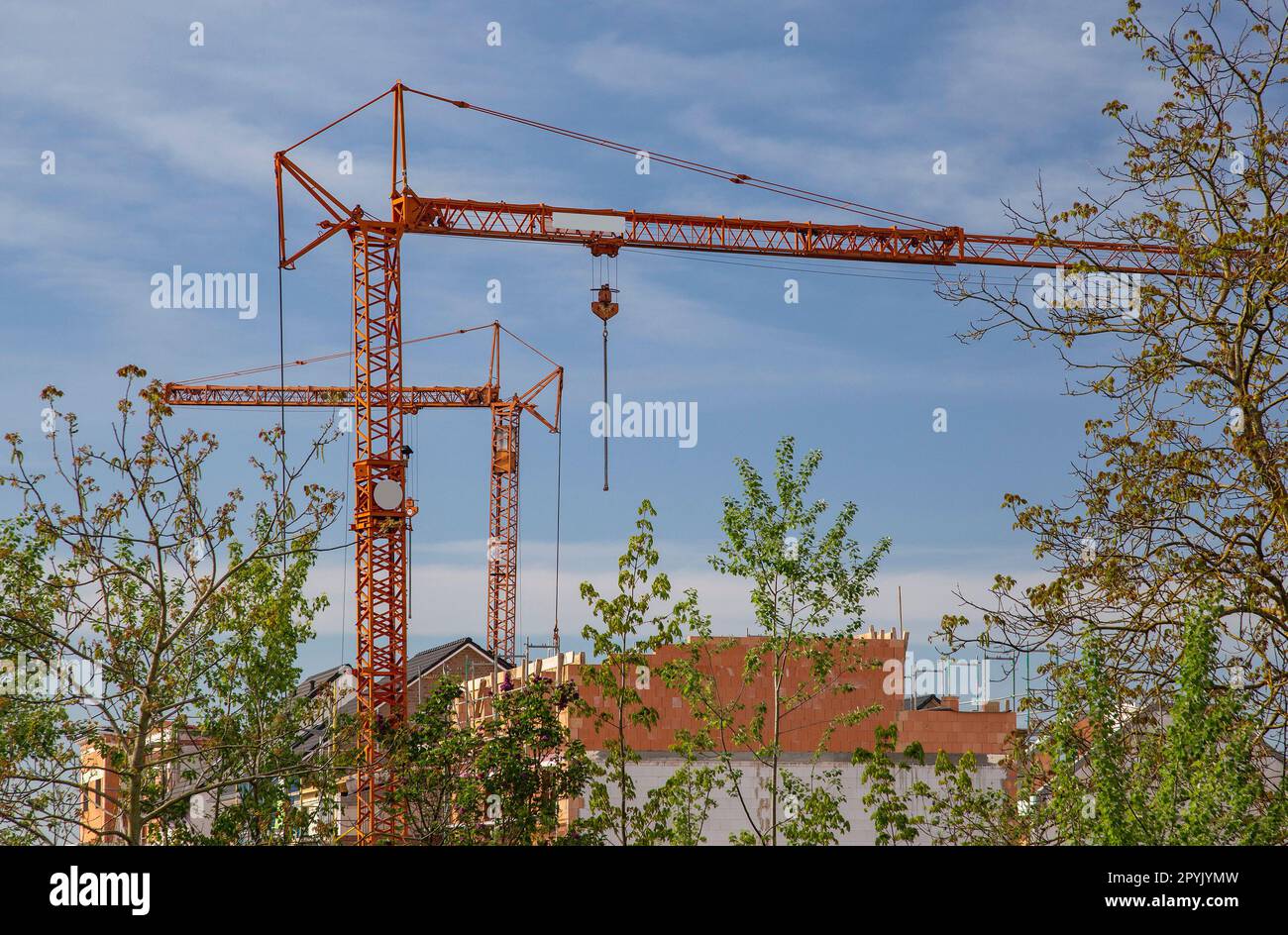 Construction sites in a new development area in Germany Stock Photo