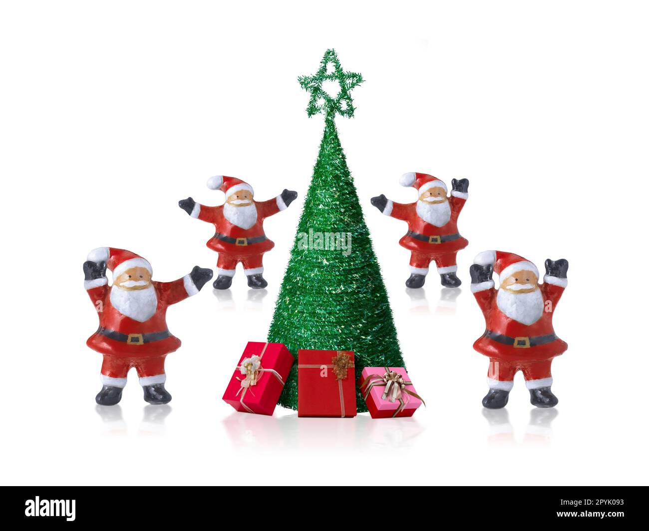 Christmas decorations on white background Stock Photo